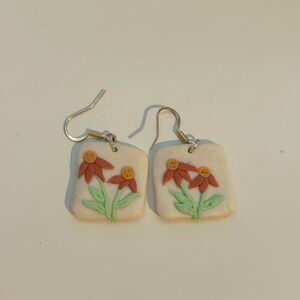 Handmade Clay Flower Earrings
